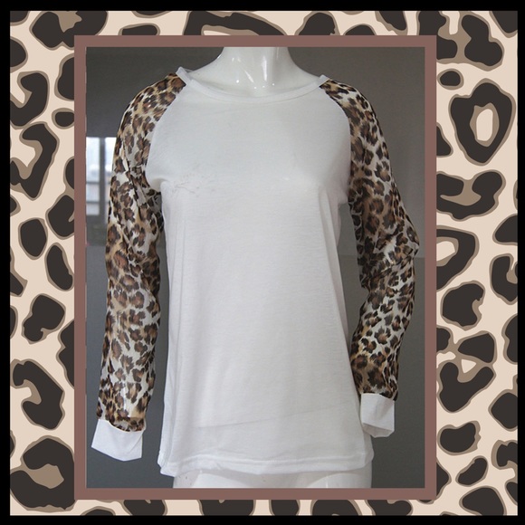 Leopard Print Long Sleeve Round Neck Pullover NWT - Picture 5 of 5